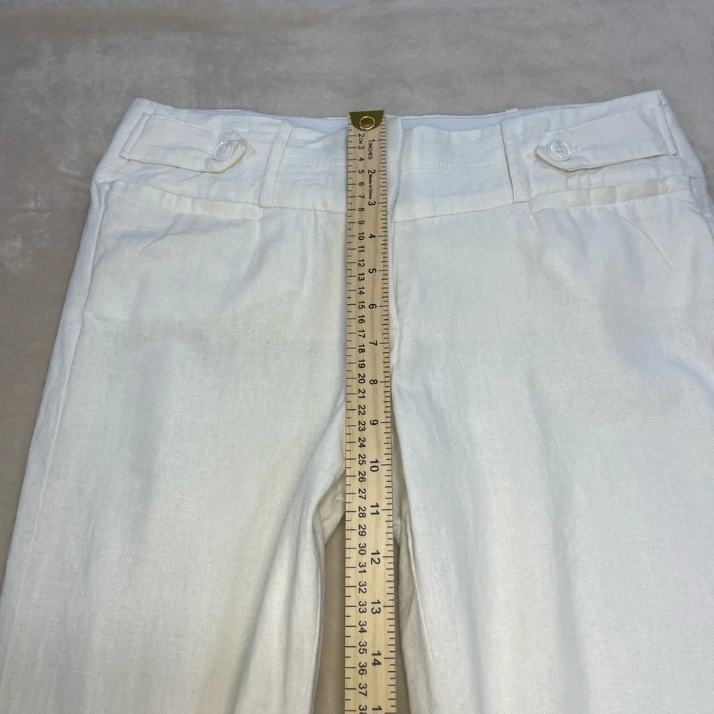 Candie’s Women’s White Linen Blend Pants Size 5 Wide Leg Summer Beach - Picture 5 of 5